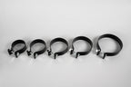 Torqseal exhaust band clamps - black, 2.5 to 5 inch sizes