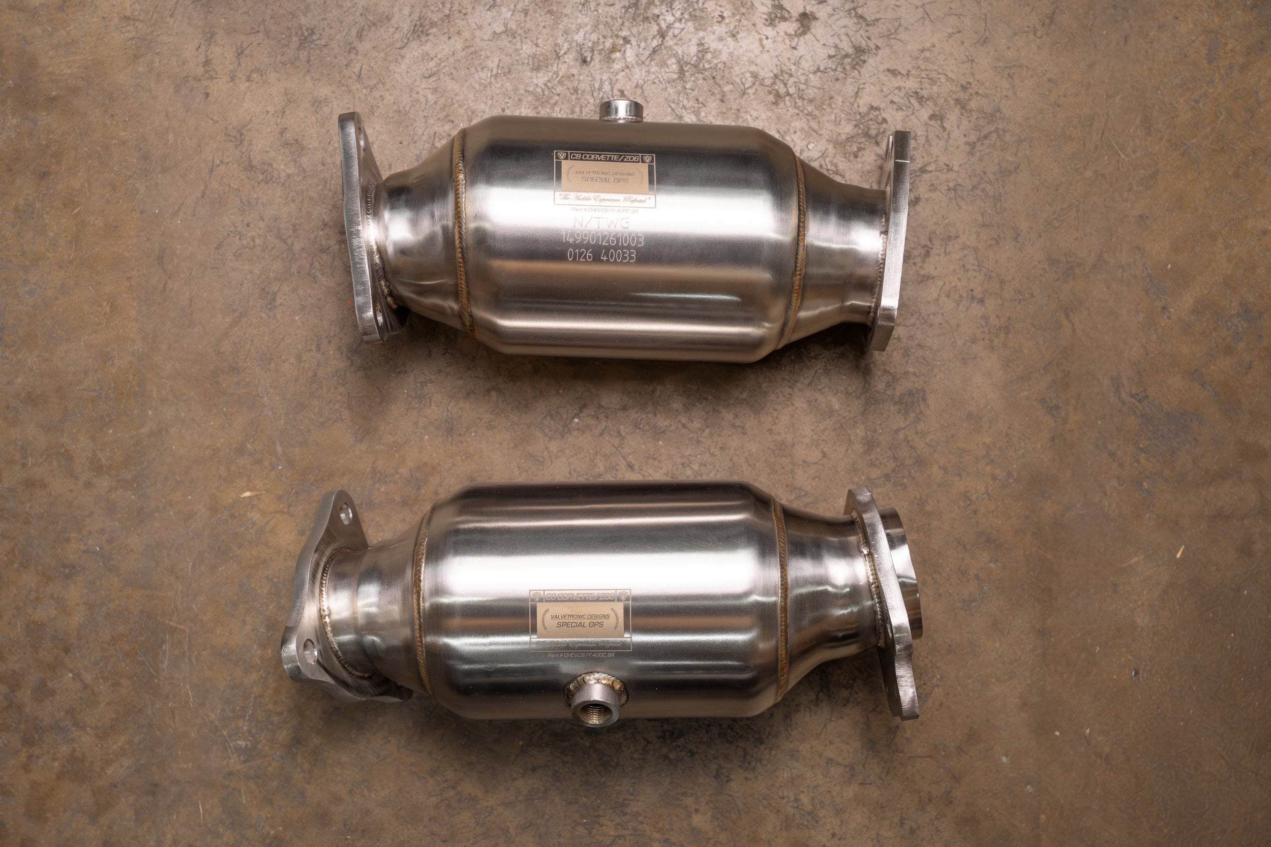 Chevy Corvette C8 / C8 Z06 400 Cell Catted Downpipes