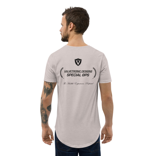 Men's Curved Hem T-Shirt Large special ops logo ( light base colors)