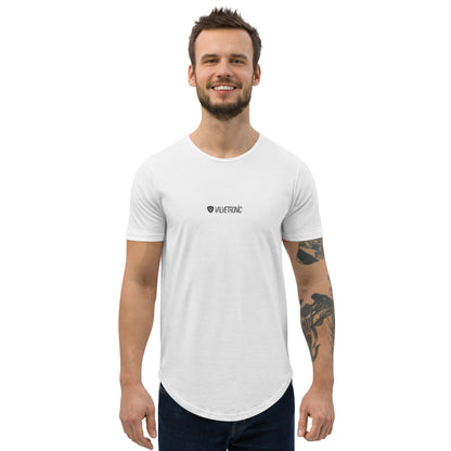 Men's Curved Hem T-Shirt White logo (Valvetronic)