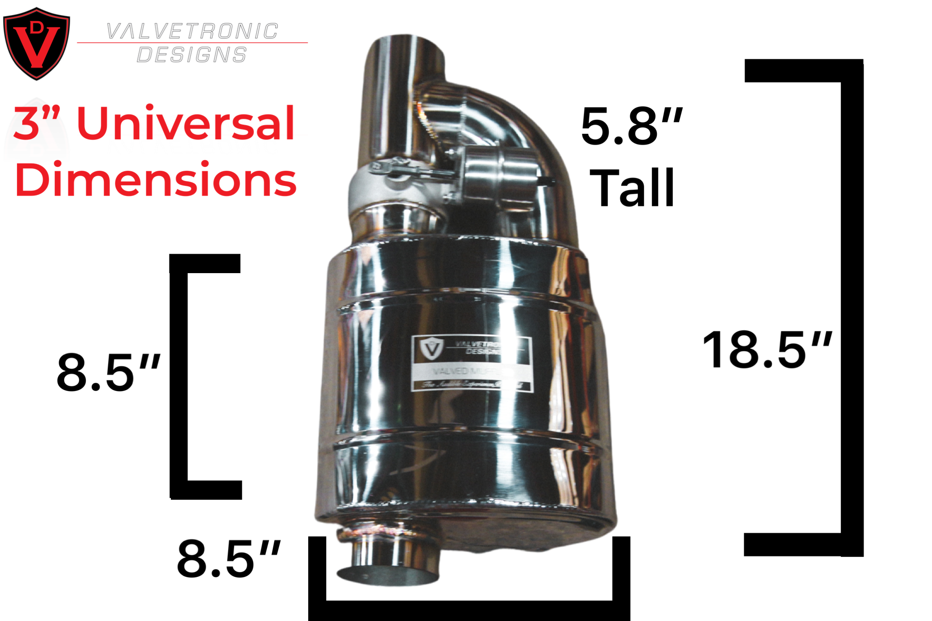Universal VALVED Muffler Kit Valvetronic Designs